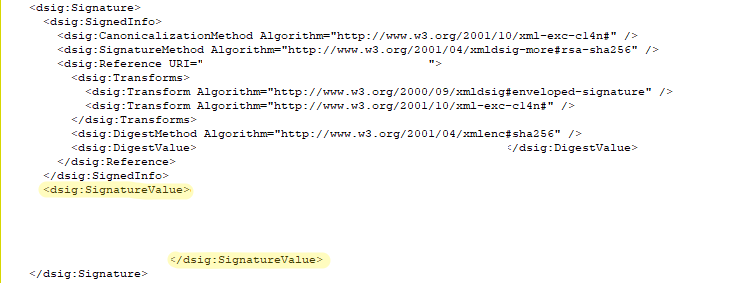 The Signature XML Element